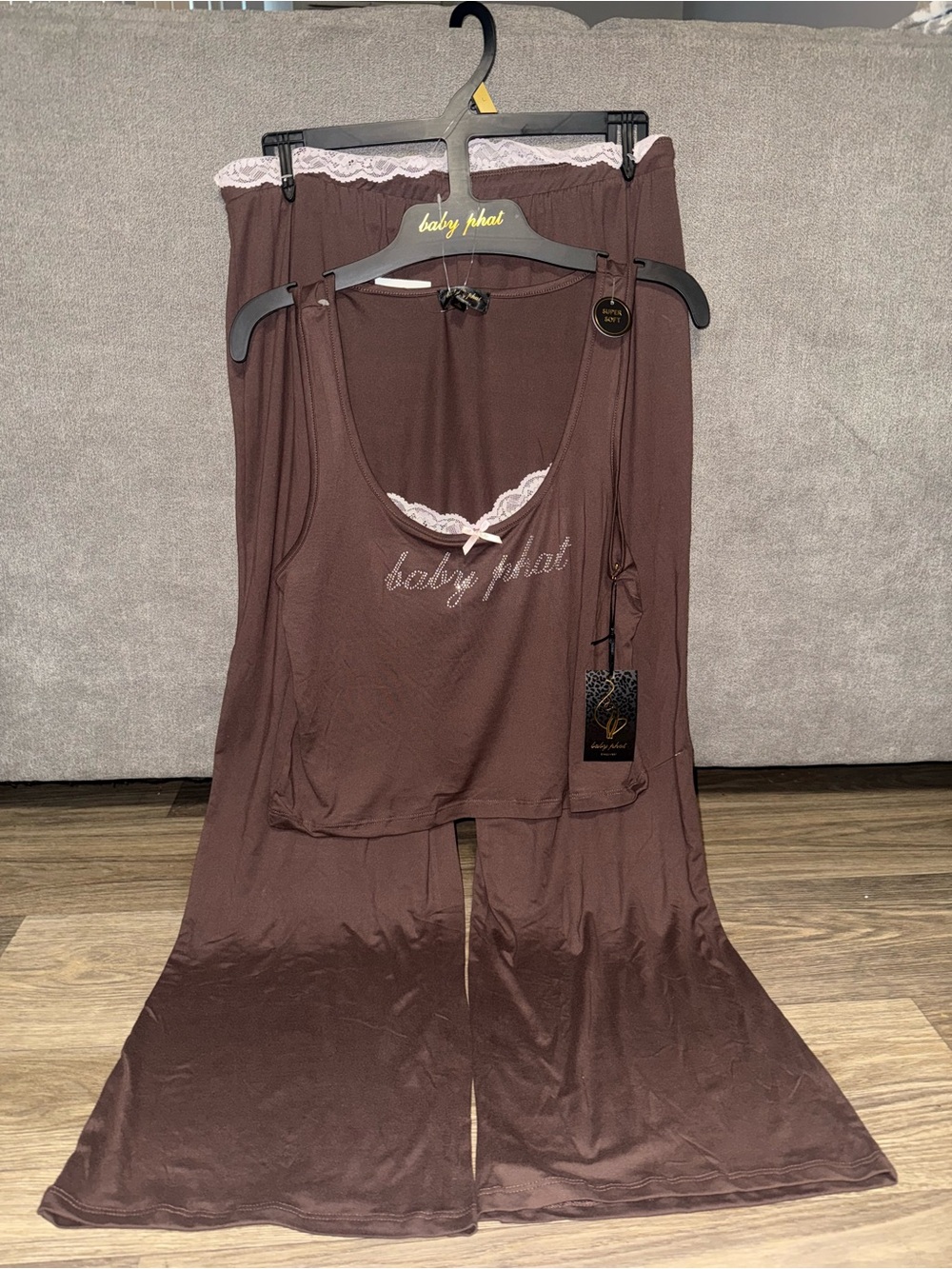 Women’s Baby Phat Pink & Brown Pajama Set